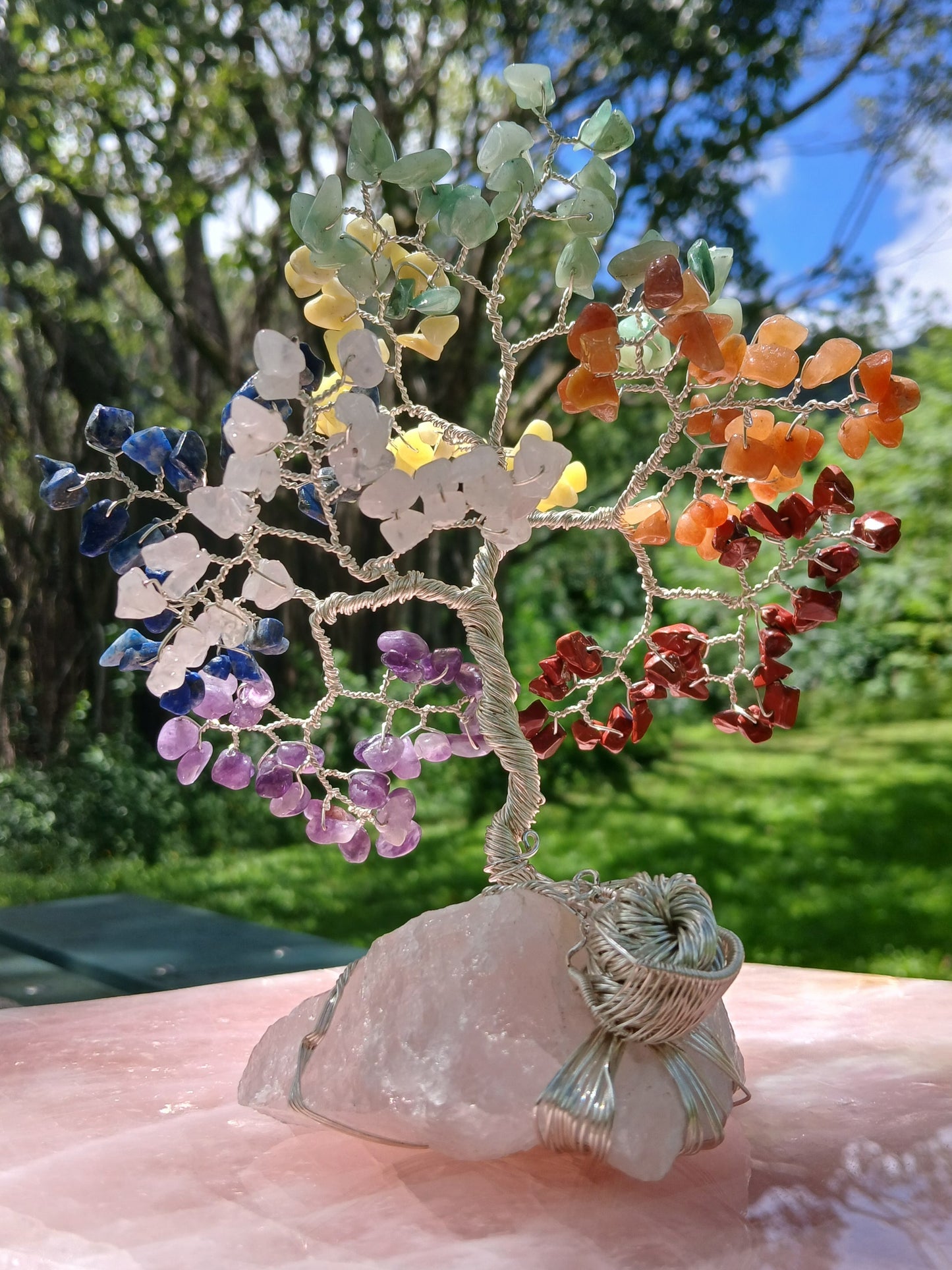 Rose Quartz Chakra Tree