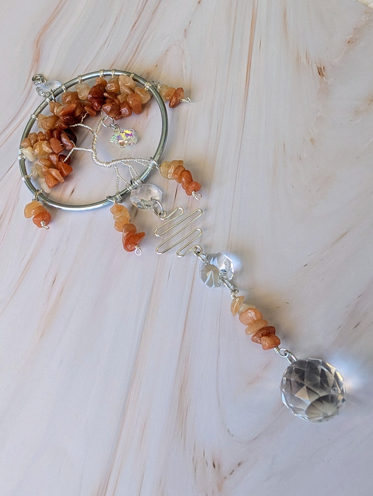 Orange Aventurine Suncatcher