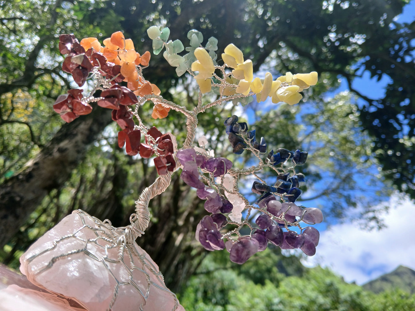 Rose Quartz Chakra Tree