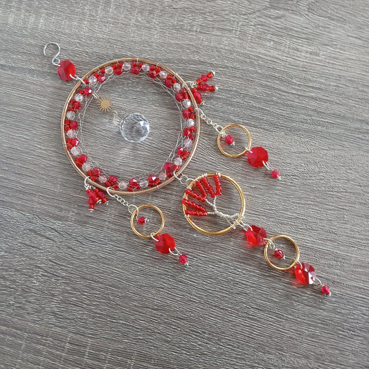 Red Crystal Prism Dream Catcher