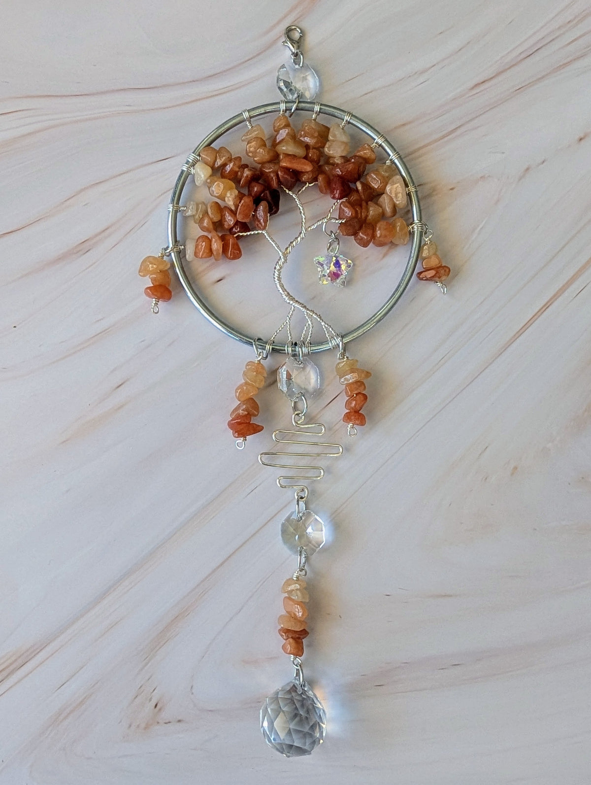Orange Aventurine Suncatcher