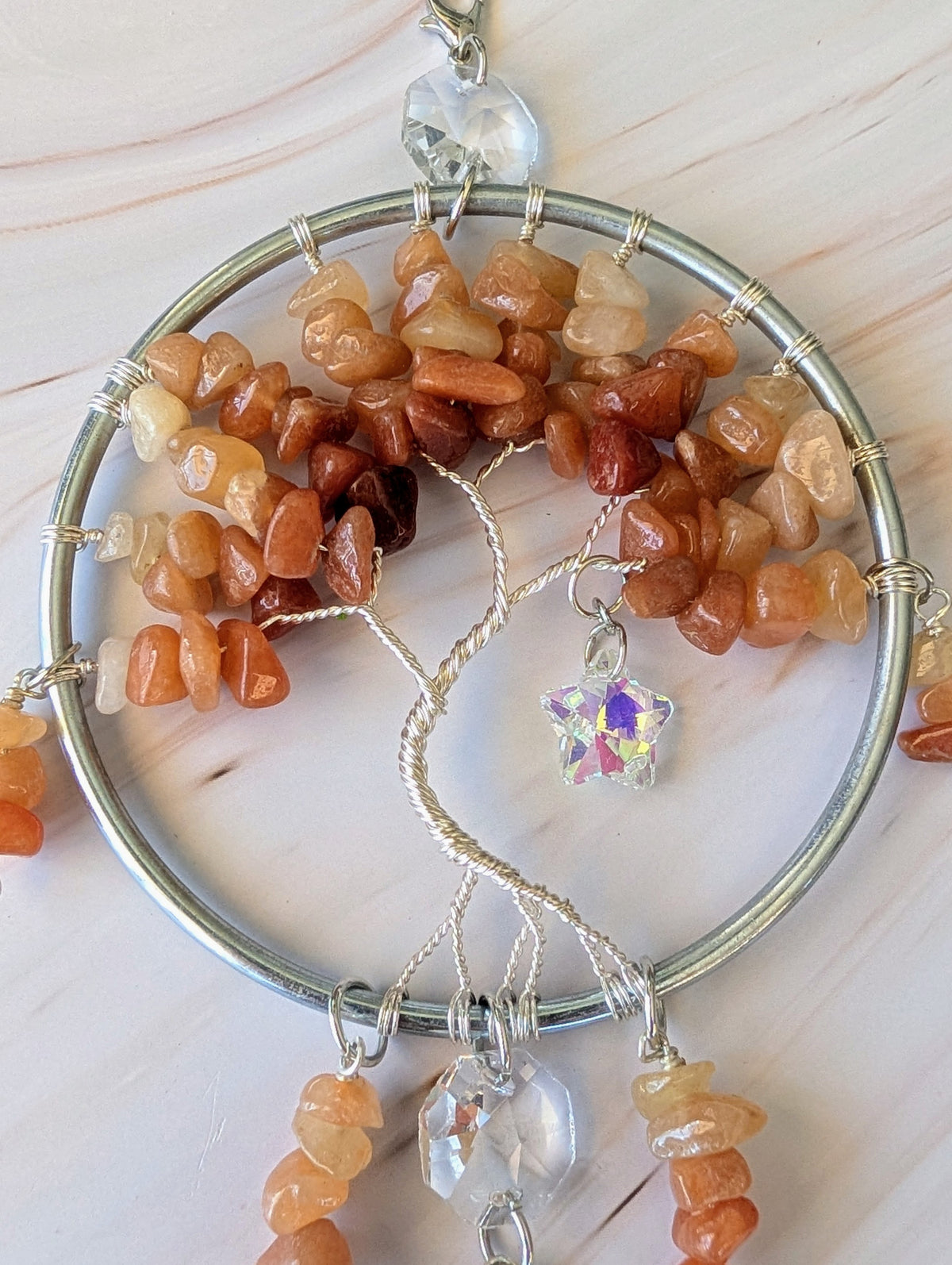 Orange Aventurine Suncatcher